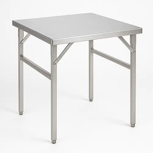 Mesa plegable/rebatible de acero inoxidable 304 70X70X76