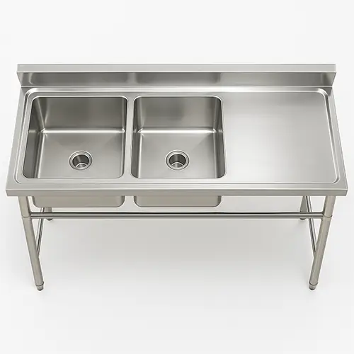 Lavafondo de Acero Inoxidable – 2 Tazas y Secado 175X60 - Imagen 3