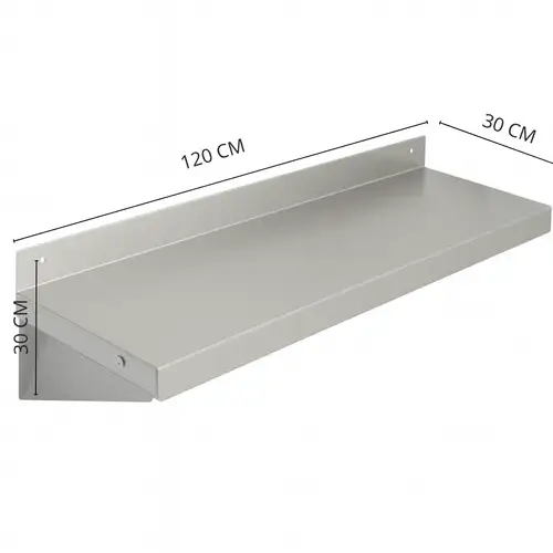 Repisa mural de acero inoxidable 120X30 - Imagen 2