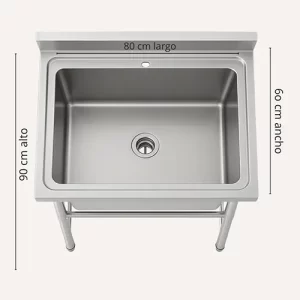 Lavafondo de Acero Inoxidable 80x60 profundo
