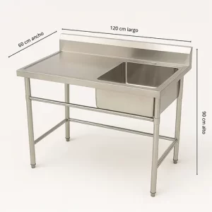 Lavafondo de Acero Inoxidable  – 1 Taza con Secado  120X60X90
